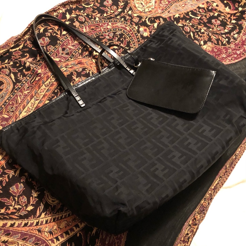 Fendi Zucca Black canvas tote